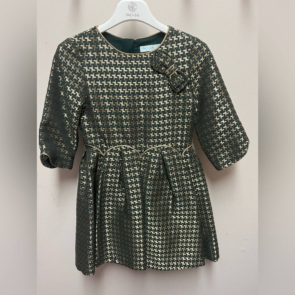 Enchanting forest green and gold dress